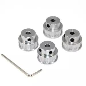 Yeebyee 2GT 풀리 30 티스 5mm 보어 30T 타이밍 벨트 동기식 휠 알루미늄 폭 3D 프린터 부품 4pcs/팩