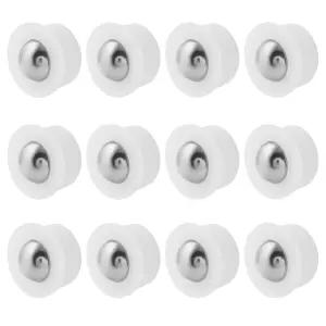 Litoexp 12pcs 미니 볼 이송 베어링 유닛 테이블 컨베이어 캐스터 휠 변속기 가구 휠체어용 1/3인치 롤러