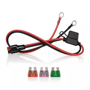 앤더슨 파워폴 PP45 커넥터와 1/4인치 링 단자 케이블 - 12AWG 2피트 40암페어 퓨즈 헤비 듀티 자동차
