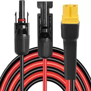 MOOKEERF Solar to XT60 확장 케이블 10AWG 3FT Connector 어댑터 태양광 패널부터 휴대용 발전소 발전기