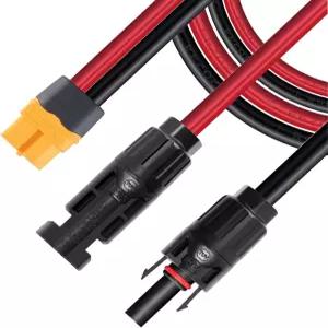 ZkeeeShop XT60 어댑터 확장 케이블 태양광 커넥터 12AWG까지 블루티 에코플로우 리버 델타 시리즈 발전소