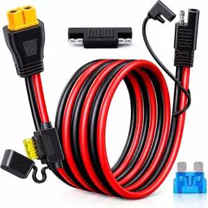 XT60에서 SAE 커넥터까지 인라인 퓨즈 15A/20A가 장착된 10AWG 연장 케이블 태양광 발전기용 헤비 듀티