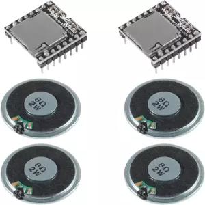 ALMOCN 2PCS YX5200 DFPlayer 미니 MP3 플레이어 오디오 모듈 2W 8옴 원형 마이크로 스피커 음성 디코딩