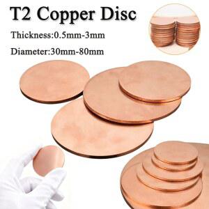 동판 2개 구리 디스크 T2 30MM 50MM 1MM 판 0 80MM 두께 3MM 1 60MM 2MM 5MM 원형 8MM