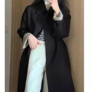 심플한 클래식한 봄 여성 소매 체크 가을 트렌치코트