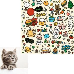 반려동물 그루밍 고양이 작은 개를 위한 자가 접착식 부드러운 담요 구속 도구 탈출 방지 전자 제품 보호에 이상적입니다 21 21 7인치 6파운드 미만의 고양이 그래피티