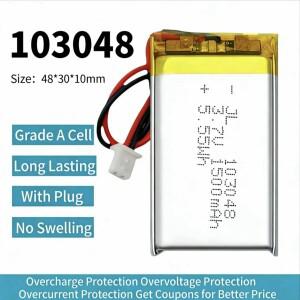 103048 Lipo 배터리 3.7V 103050 1500mAh 미용 측정기용 폴리머 충전식 네뷸라이저 모바일 전원 노트북 DVD