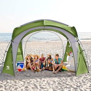 UNICAMPER 비치 텐트 12 X 12피트 대형 UPF50+ 팝업 캐노피, 측면 벽 2개 포함, 햇빛 차단 및 방수 기능, 캠핑, 뒷마당 놀이, 낚시, 파티, 또는 피크닉용(그린)