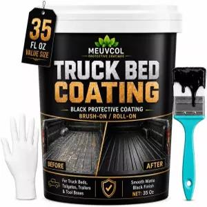 Meuvcol 트럭 침대 라이너 페인트 35온스 블랙 픽업 테일게이트 트레일러 공구함 및 금속 표면용 보호 코팅