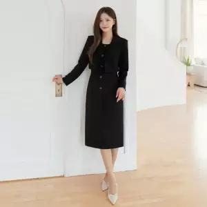 시크라인 XXL까지) 오르비나인 자켓 레이어드 원피스 가을 하객룩 오피스룩 데이트룩 격식룩 빅사이즈