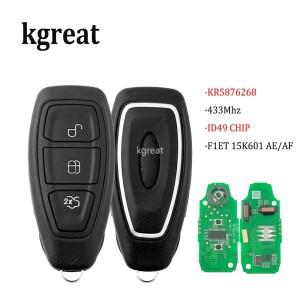 포드 쿠가 피에스타 포커스 그랜드 C-맥스 2011+용 KGREAT KR5876268 스마트 자동차 리모컨 키 433Mhz ID49