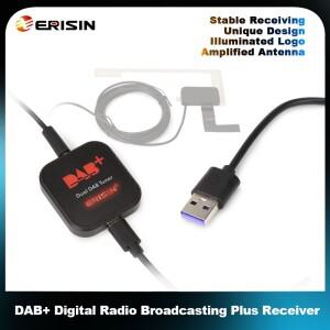 Erisin ES394 Dab 라디오 수신기 자동차 안테나 디지털 DAB + 어댑터 튜너 박스 안드로이드 10/11/12/13 장