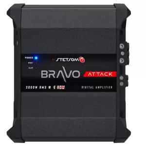 Stetsom Bravo Attack 3000 1 모노 카 앰프 3000.1 3K 와트 RMS 안정형 오디오 풀 레인지 HD 음질 3000x1