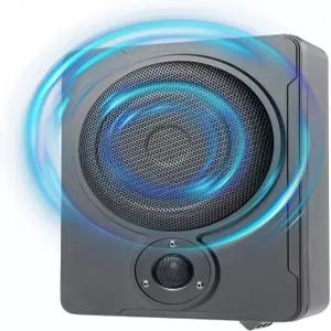 YCWSPEMR 8인치 600W 전원 공급 카 서브우퍼 초슬림 시트 아래 장착형 내장 앰프 컴팩트 로우 프로파일 및