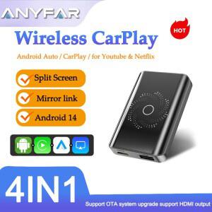 카플레이 네비게이션 carplay 안드로이드 14 CarPlay AI 박스 4 32G 2 16G 무선 CarPlay 안드로이드 오토 어댑터 미러 스플릿 스크린 플레이 스토어 유튜브 넷플릭스 지원