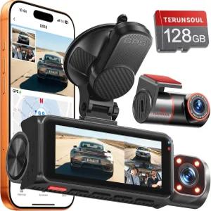 4K+4K+1080P 3채널 대시캠 무료 128GB 카드 AProX HD 야간 시야 캐빈 포함 전후방 5.8GHz WiFi6 - 최대