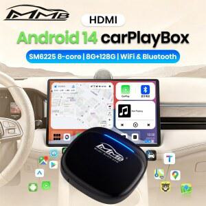 카플레이 네비게이션 carplay MMB Max 5.0 스마트 박스 CarPlay 무선 안드로이드 오토 AI 박스 안드로이드14 TV 박스 QCM6225 8코어 8 128G TF 카드 256G 분할화면 WiFi