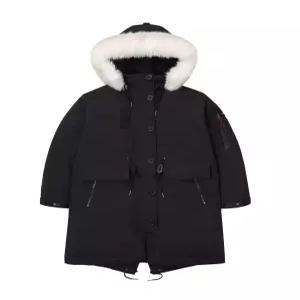 W 피쉬테일 덕 다운 후드 롱파카 블랙 SDFJDFO08BLK