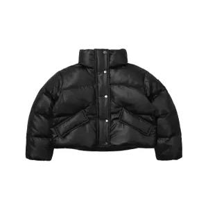 W 에센셜 덕다운 숏패딩 블랙 SDFJDFO09BLK
