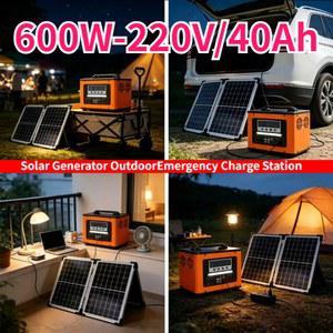 점프 스타터 LiFePO4 600W 휴대용 파워스테이션 AC 220V 40Ah 태양광 발전기 에너지 저장 파워뱅크 캠핑 여행 RV 가정 비상용