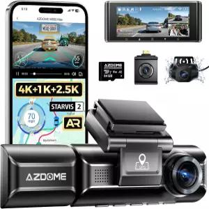 AZDOME M550 Max 4K 3채널 대시캠 전·후·내부 듀얼 STARVIS 2 4K+1080P+2.5K 모션 감지 주차 모니터 내장