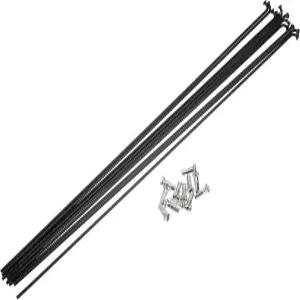 X AUTOHAUX 12개입 14G J 벤드 2mm 자전거 스포크 니플 포함 스틸 블랙