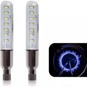 Arwrilt 2 PCS LED 자전거 휠 라이트 방수 스포크 다중 패턴 체인지 네온 깜빡이 램프 타이어 밸브 스템