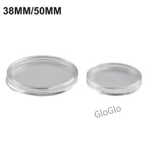 동전 수집 상자 캡슐 거치대 케이스 투명 원형 보관 플라스틱 38mm 10 개