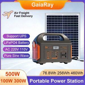 점프 스타터 가이아레이 100W 300W 500W 휴대용 파워 스테이션 461Wh 태양광 발전기 110V 220V 충전 스테이션 캠핑용 비상 전력 공급 장치