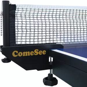 ComeSee 프로용 탁구 퐁 네트 트 세트 강력 나사 클램프와 클립 삽입형 65 폭 그립 홀더 장력 및 높이 조절