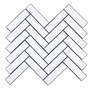 scasa Herringbone 주방 모자 화이트 타일 스틱 백스플래시 6개 욕실 쉐브론