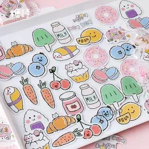 45 개/상자 맛있는 간식 장식 스티커 스크랩북 재료 라벨 일기 편지지 앨범 전화 저널 플래너