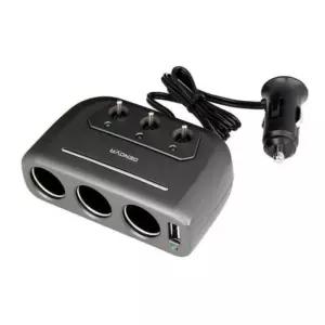 삼진 USB 스위치 3구 소켓 실버 차량용멀티용3구시거잭 용충전기겸용 용3구 자동차3구 용멀티 시거 용충