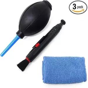 카메라 클리닝 키트 3in1 송풍기 천 펜 블랙 실리콘 광학