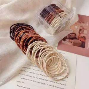 BUyuS 베이직 컬러 머리끈 헤어끈 머리 고무줄 50개 세트  buyus 굿딜 브이숍 illo001