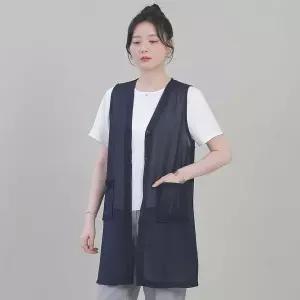 [하프클럽/] 엄마옷 아델 쉬폰 단추 오픈 여성 여름 시스루 롱 조끼 베스트