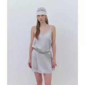 CLUNY Satin Layered Slip Dress - gray 2337723