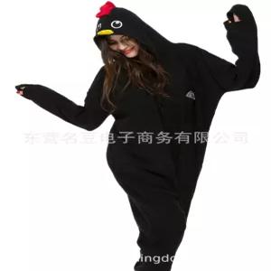 동물잠옷 폴라폴리스 블랙 수탉 동물 캐릭터 올인원 잠옷 긴팔 커플 쇼 홈웨어 심쿵신상