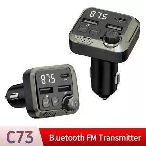 블루투스 차량용 FM 송신기 핸즈프리 카 키트 MP3 음악 플레이어 USB 고속 충전 모든