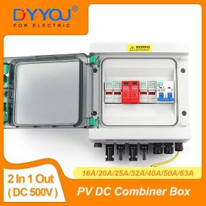 태양광 PV 결합기 박스 500V 2 입력 1 DC 퓨즈 SPD MCB 방수 IP65 케이스 실외 벽걸이형