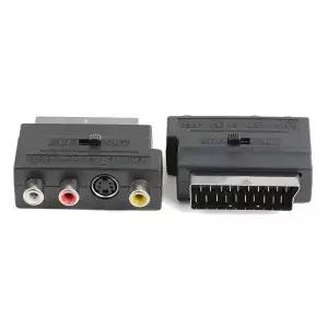 RGB SCART 암 컨버터 커넥터 컴포지트 RCA S비디오 TV 오디오 어댑터 2019