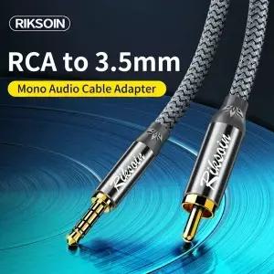 RIKSOIN RCA3.5mm 모노 오디오 비디오 출력 케이블 남성 플러그RCA 어댑터 스피커 서브우퍼용