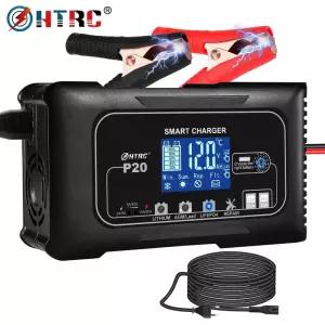 HTRC 20A 12V-24V 스마트 배터리 충전기 자동차 오토바이 AGM 리튬 LiFePo4 수리