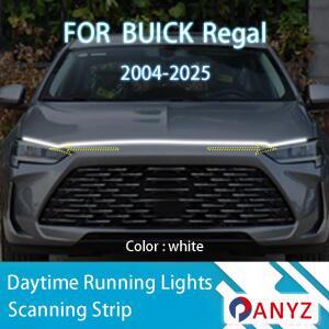 뷰익 리갈 2004-2025   LED 주간 주행등 스캔 시동 후드 DRL 가이드 장식 엠비언트 램프 12V
