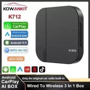 코완킷 안 14 스마트 박스 무선 카플레이 오토 4G32G TV 차량용 멀티미디어 플레이어 유튜브 넷플릭스 자동