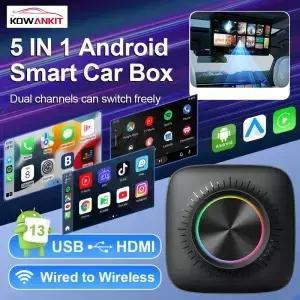 KowanKit CarPlay Ai 박스 8G128G 5 in SM6225 안 TV 차량용 블루투스 무선 카플레이 오토 플러그 앤