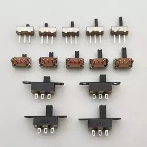 20개 SK12D07VG/SS12D00/SS12F15 토글 스위치 3핀 1P2T PCB 슬라이드 DIP 온오프 핸들