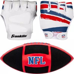 프랭클린 스포츠 NFL 스티키 거스 풋볼 글러브 세트 셀프 스틱 캐치 기술 적용 기와 받기 가정용 게임에
