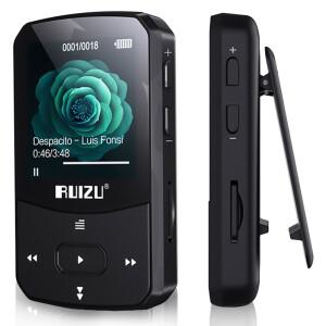 RUIZU 스포츠 블루투스 MP3 플레이어 휴대용 클립 미니 소형 음악 워크맨 화면 지원 FM 녹음 시계 보수계