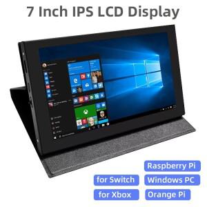 7인치 IPS LCD 미니 소형 HDMI 호환 범용 터치 스크린 라즈베리 파이 윈도우 PC 디스플레이 게임 콘솔 케이